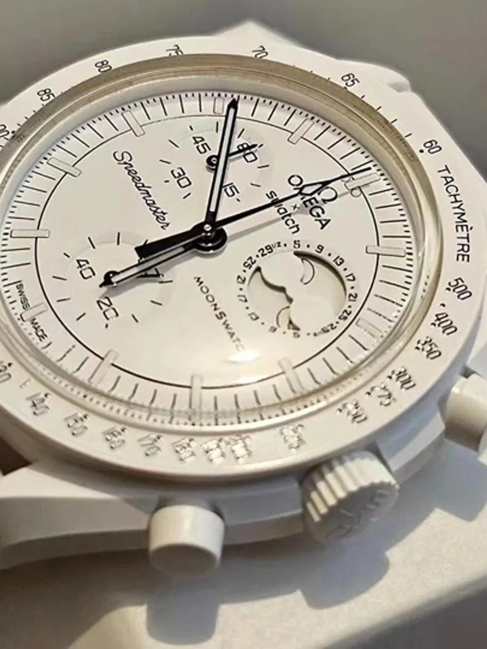 Omega x swatch “Snoopy” moonswatch mission to the moonphase bioceramic watch New